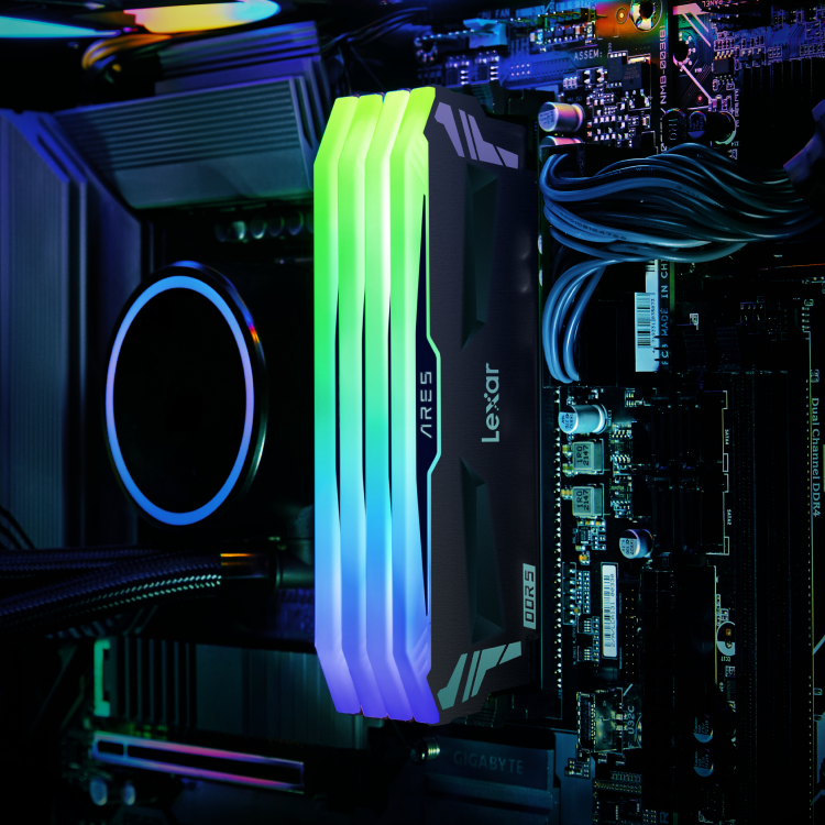 Ram PC Lexar Ares RGB 16GB 6400Mhz DDR5 (1x16G) (LD5U16G64C32LA-RGS)