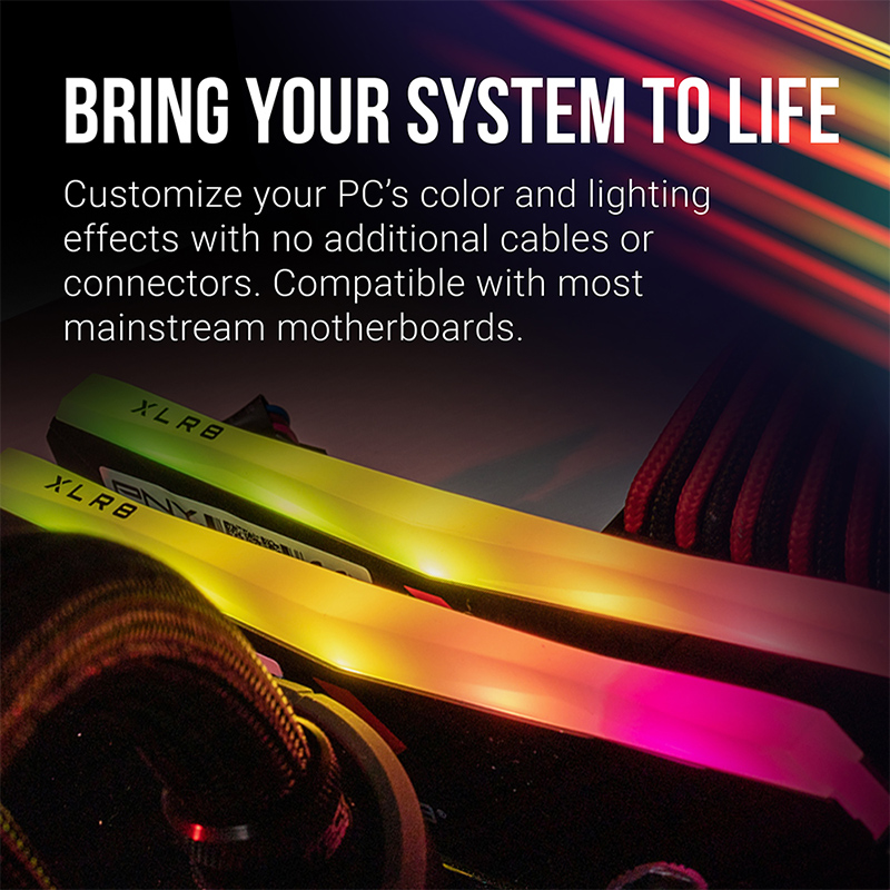 Ram PC PNY XLR8 Gaming EPIC-X RGB 8GB 3200 Mhz (MD8GD4320016XRGB)