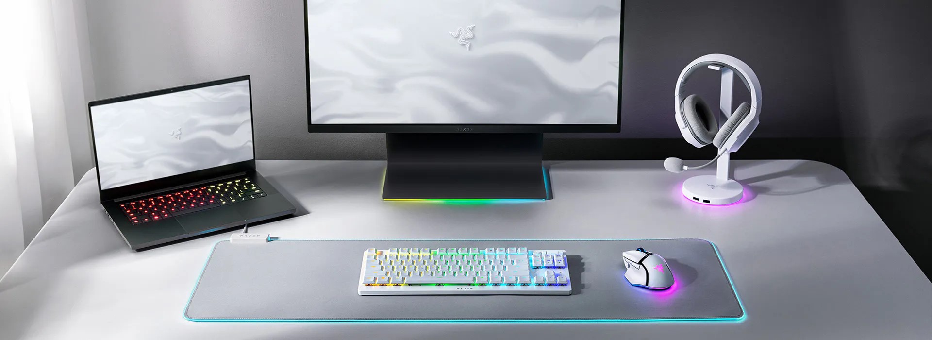 Bàn phím cơ Razer DeathStalker V2 Pro Tenkeyless - White Edition - Linear Red Switch