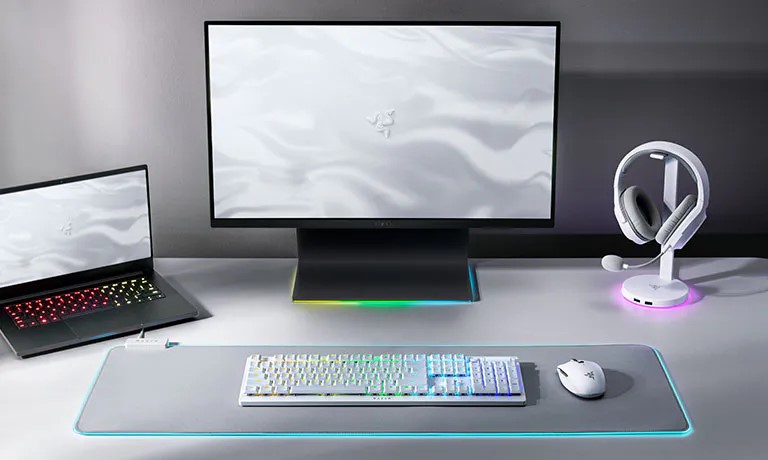 Bàn phím cơ Razer DeathStalker V2 Pro White Edition - Clicky Purple Switch