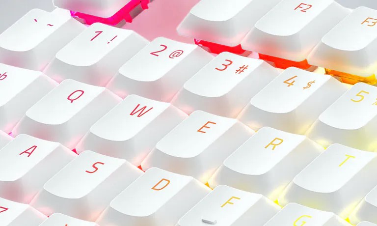 Bàn phím cơ Razer DeathStalker V2 Pro White Edition - Clicky Purple Switch