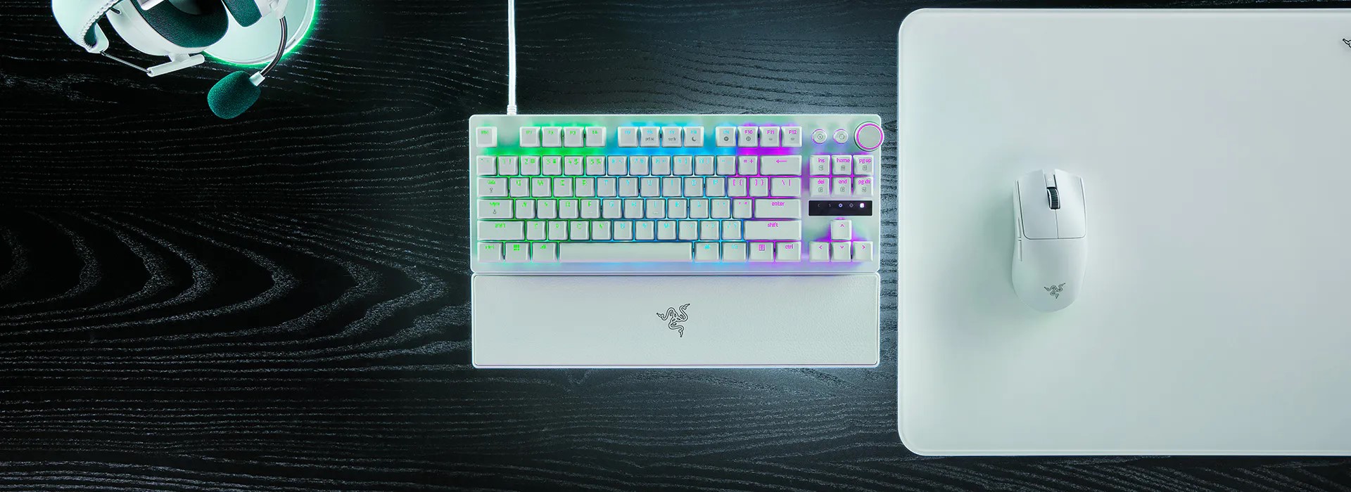 Bàn phím cơ Razer Huntsman V3 Pro TKL Black White - Rapid Trigger