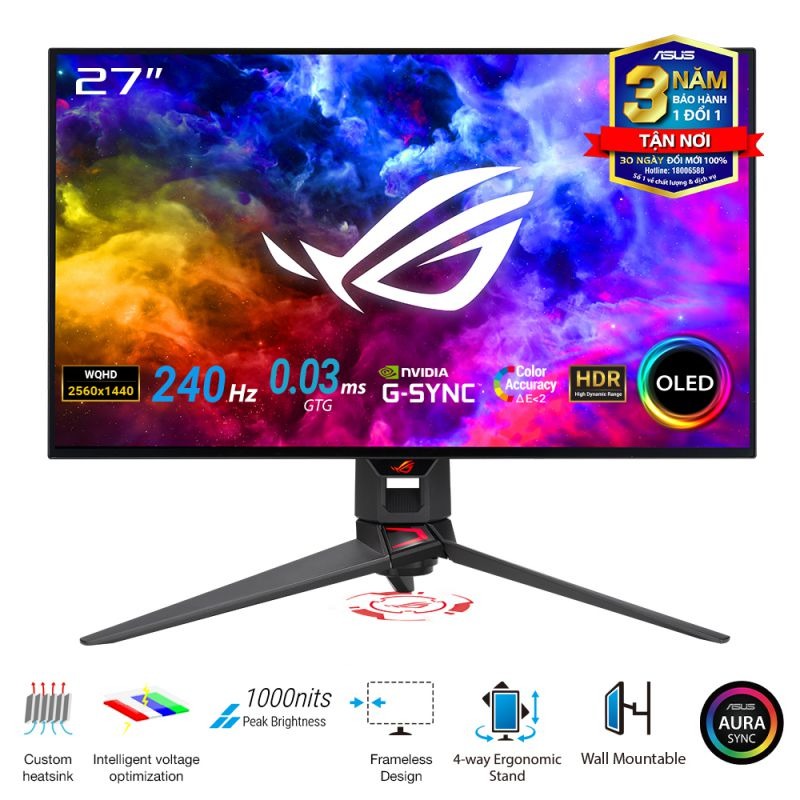Màn Hình Gaming Asus ROG Swift OLED PG27AQDM 26.5 inch 2K OLED 240Hz