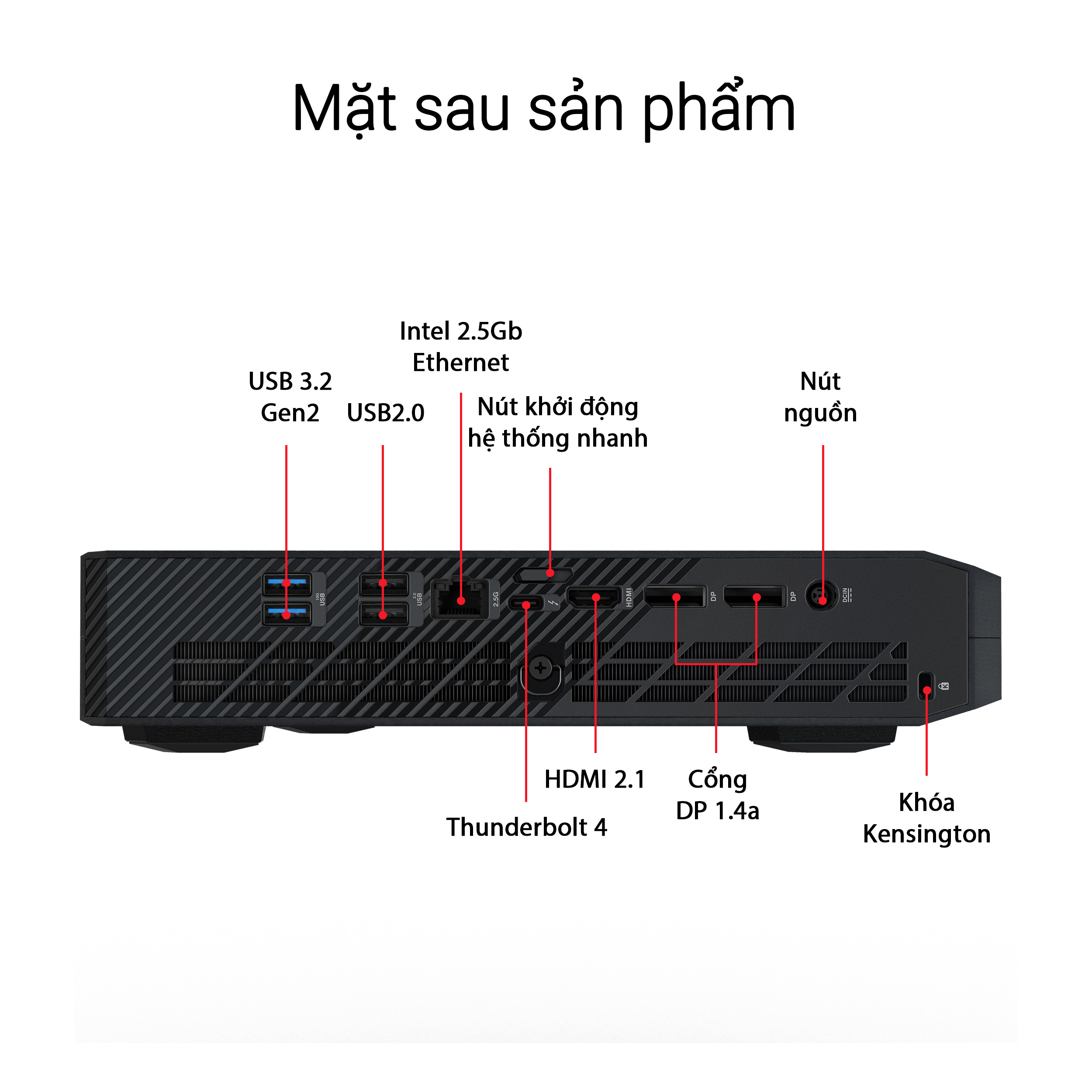 Máy bộ Mini PC Asus ROG NUC RNUC14SRKU7168A1I (Core Ultra 7 155H / 16GB D5 / RTX 4060/ 512GB SSD / Wifi6E / Win11)