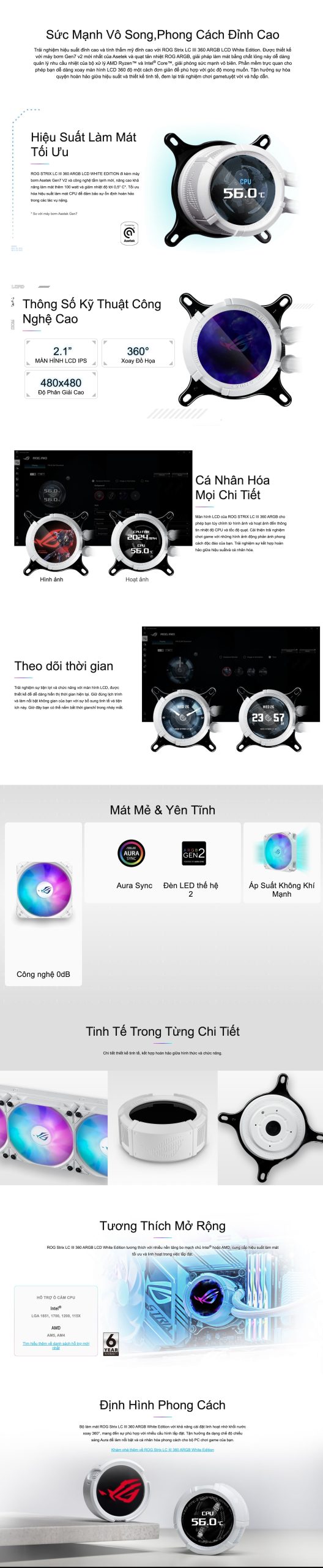 Tản Nhiệt Nước AIO ASUS ROG Strix LC III 360 ARGB White Edition