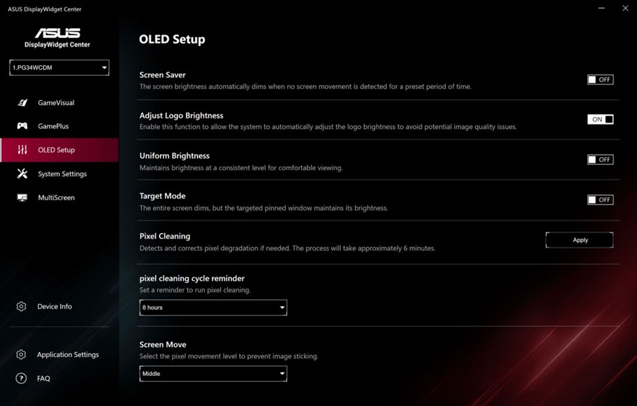 Màn Hình Asus ROG Swift OLED PG34WCDM 34 inch UWQHD 240Hz