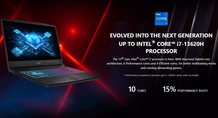 Laptop MSI Katana 15 B13VFK 676VN (i7-13620H | 16GB | 1TB SSD | RTX 4060 | Win 11 home)