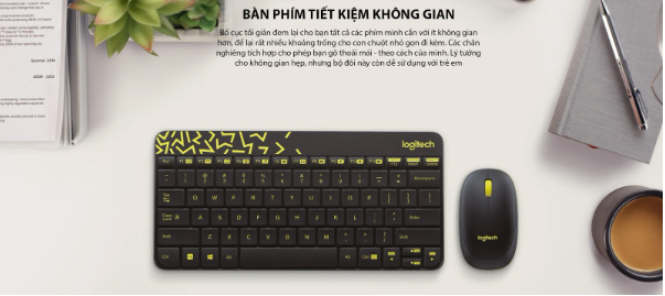 Bàn phím chuột không dây Logitech MK240 Nano Wireless (USB/đen)