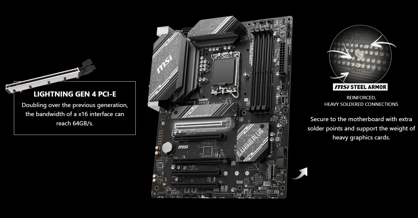 Bo mạch chủ MSI B760 GAMING PLUS WIFI DDR5