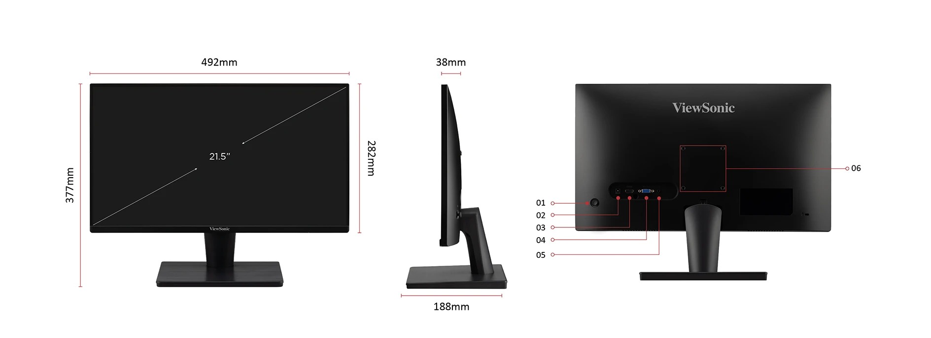 Màn Hình ViewSonic VA2215-H 22 Inch FHD VA 100Hz 1ms
