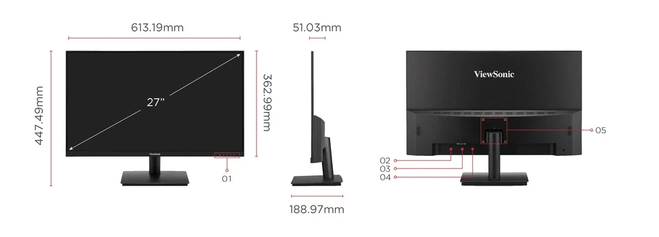Màn Hình ViewSonic VA270A-H 27 Inch FHD IPS 120Hz 1ms 104% sRGB