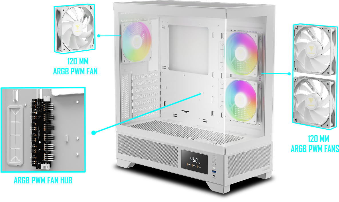 Vỏ máy tính Gamdias ATLAS M1 White