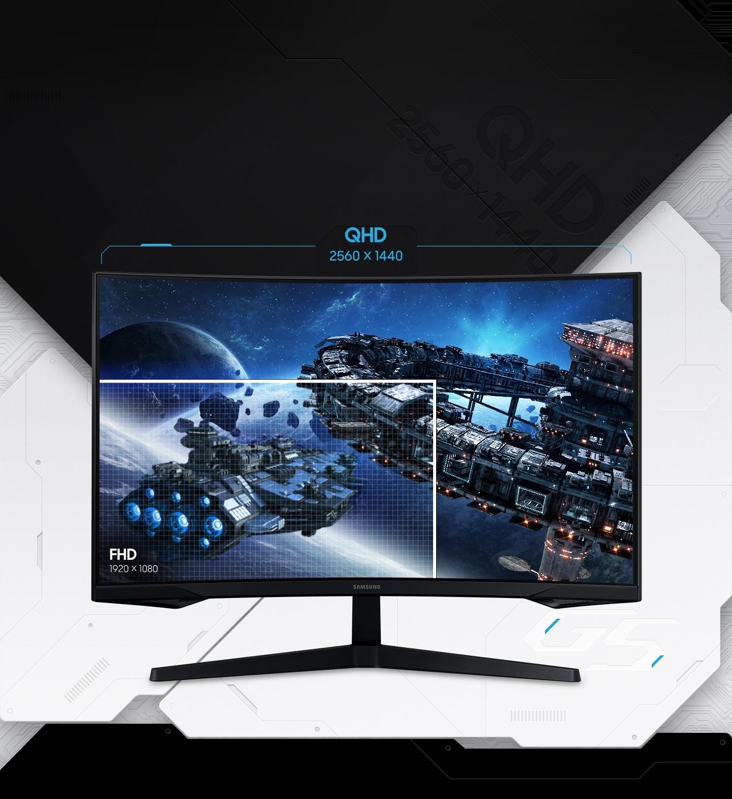 Màn Hình Gaming Samsung Odyssey G5 G55C LS32CG552EEXXV 32 inch QHD VA 165HZ