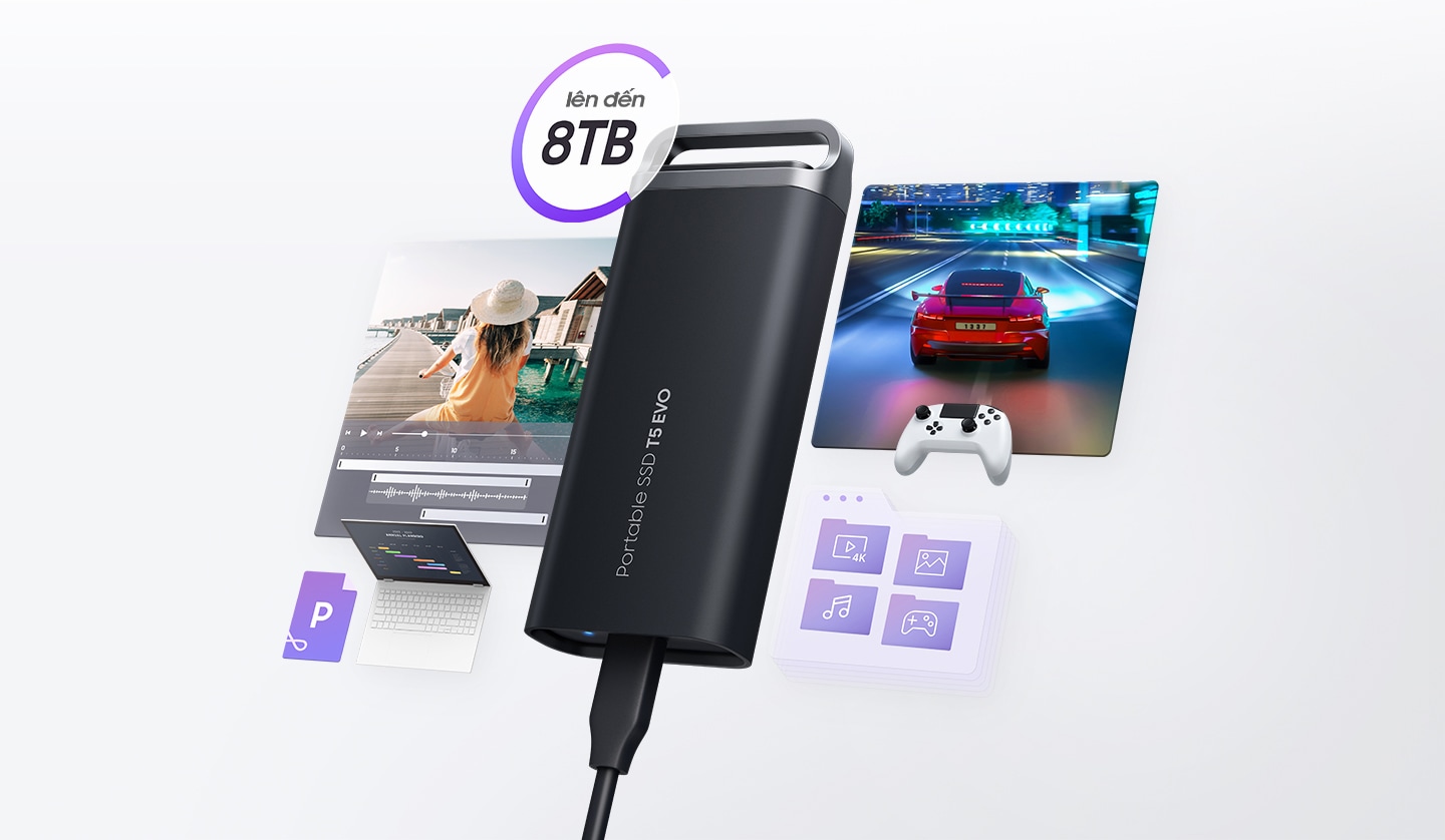 Ổ Cứng Di Động SSD Samsung T5 EVO USB-C 3.2 Gen1 4TB