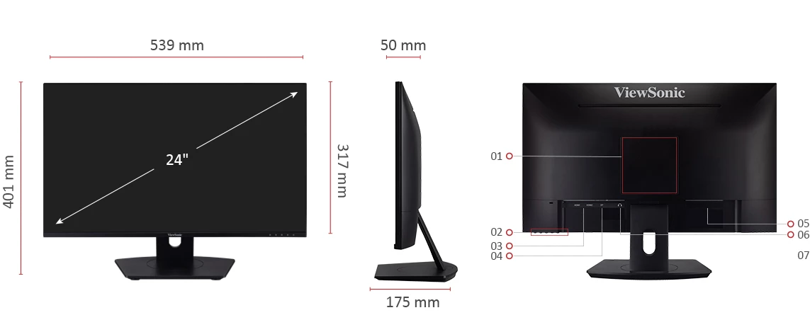Màn Hình ViewSonic VX2480-2K-SHD 24 inch 2K IPS 75Hz
