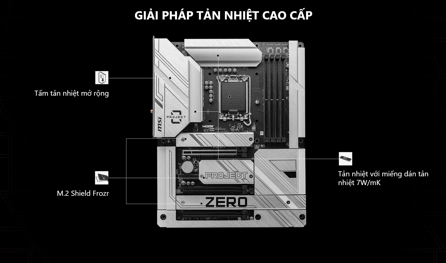 Bo Mạch Chủ Mainboard MSI Z790 PROJECT ZERO WIFI DDR5